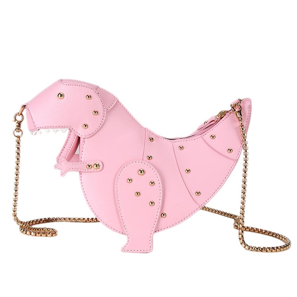 Dinosaur Shoulder Handbags 3D Rivet Dinosaur Purse Animal Style Bags Zipper Crossbody Wallet