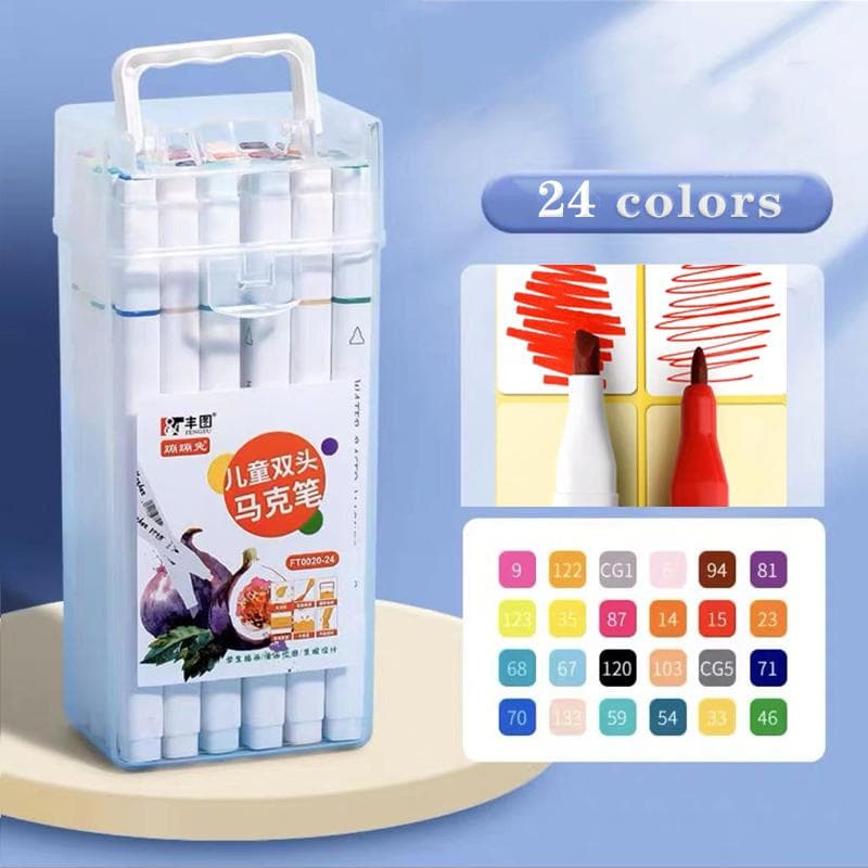 Children's Marker Set 12 24 36 48 Colors Double Ended Drawing Student Stationery Manga Painting School Art Supplies