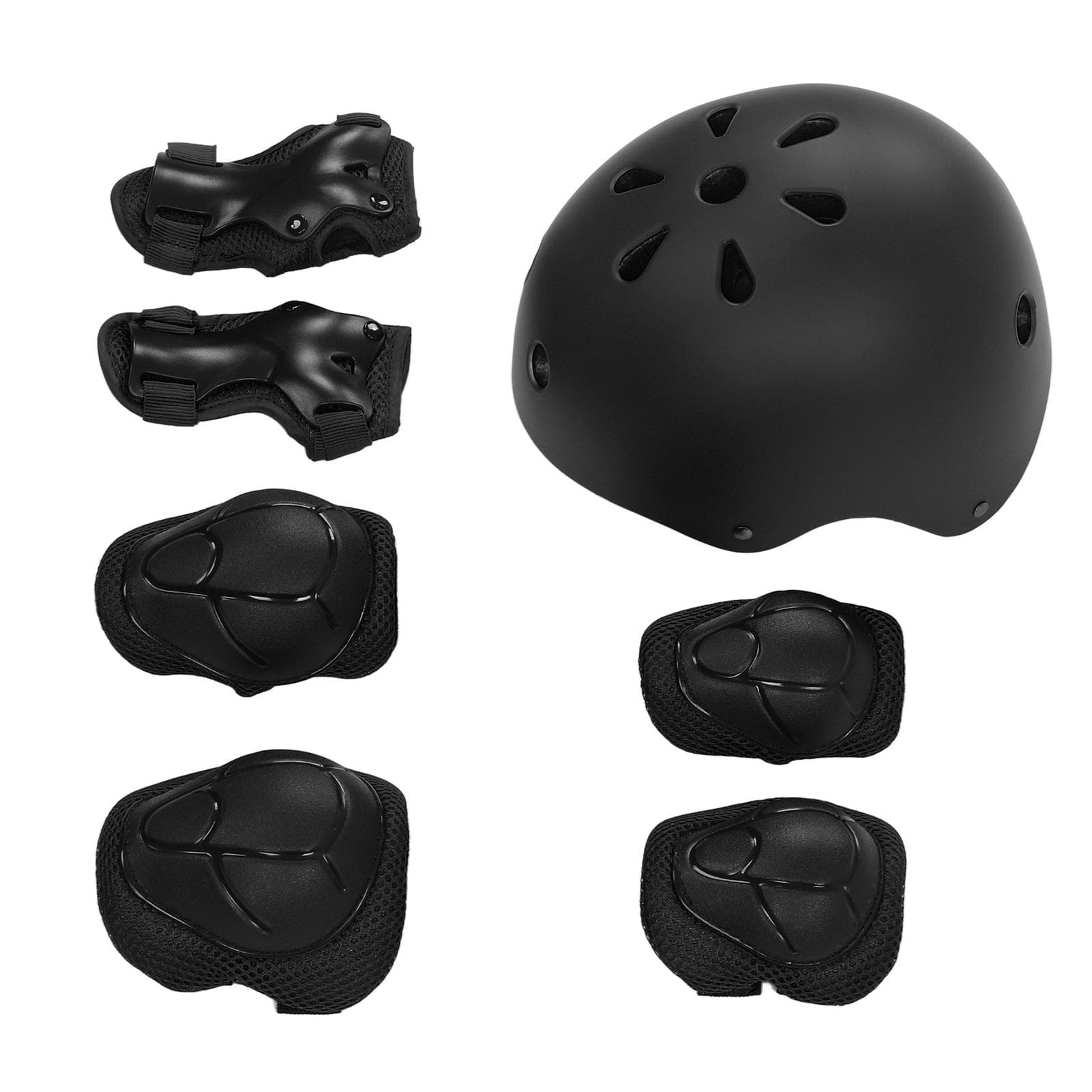 7pcsset Children Safety Helmet Knee Elbow Pad Sets Breathable Riding Skating Protective Gear