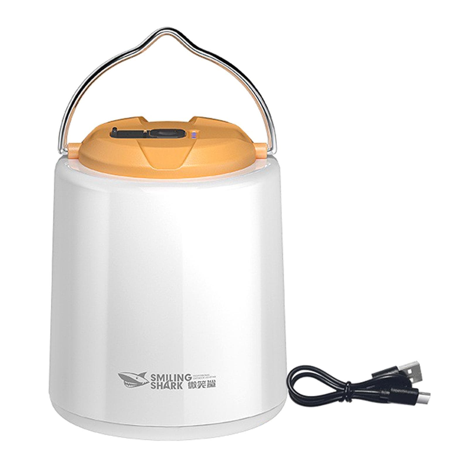 LED Camping Light Portable Campsite Lantern Waterproof Tent Lamp USB Rechargeable with 3 Light 1200mAh (Type 1) white