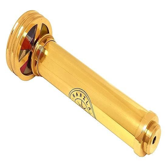 Handmade Polished Brass Double Rotating Wheel Stained Glass Kaleidoscope Nautical Kids Gift