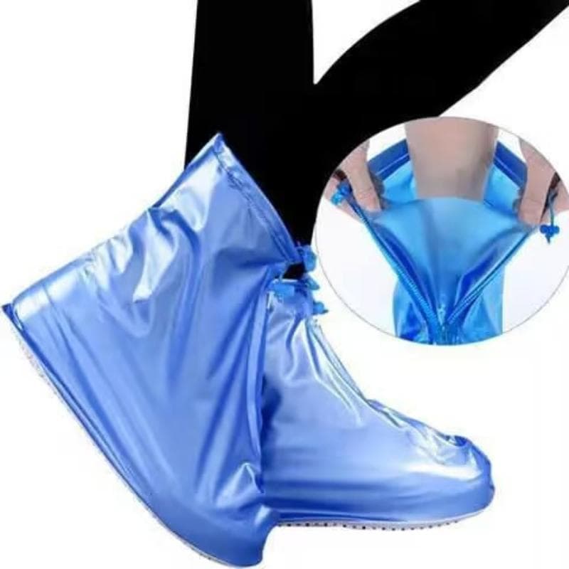 Rain Boots Waterproof Shoe Covers Waterproof Non-slip Rain Shoe Covers Outside Water Shoes Thickened Wear Rain Boots Foot Covers 41-42 blue