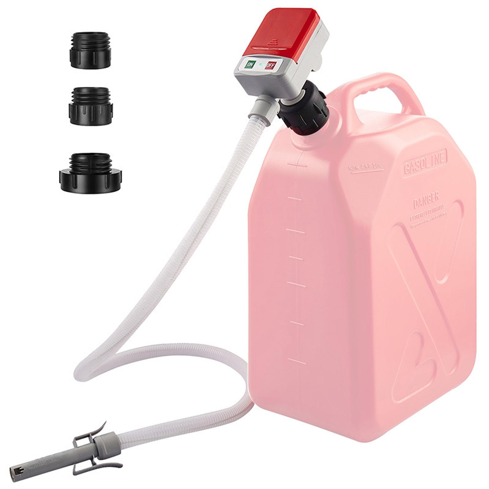 Automatic Fuel Transfer Pump, Portable Battery Powered Liquid Transfer Pump with AutoStop red