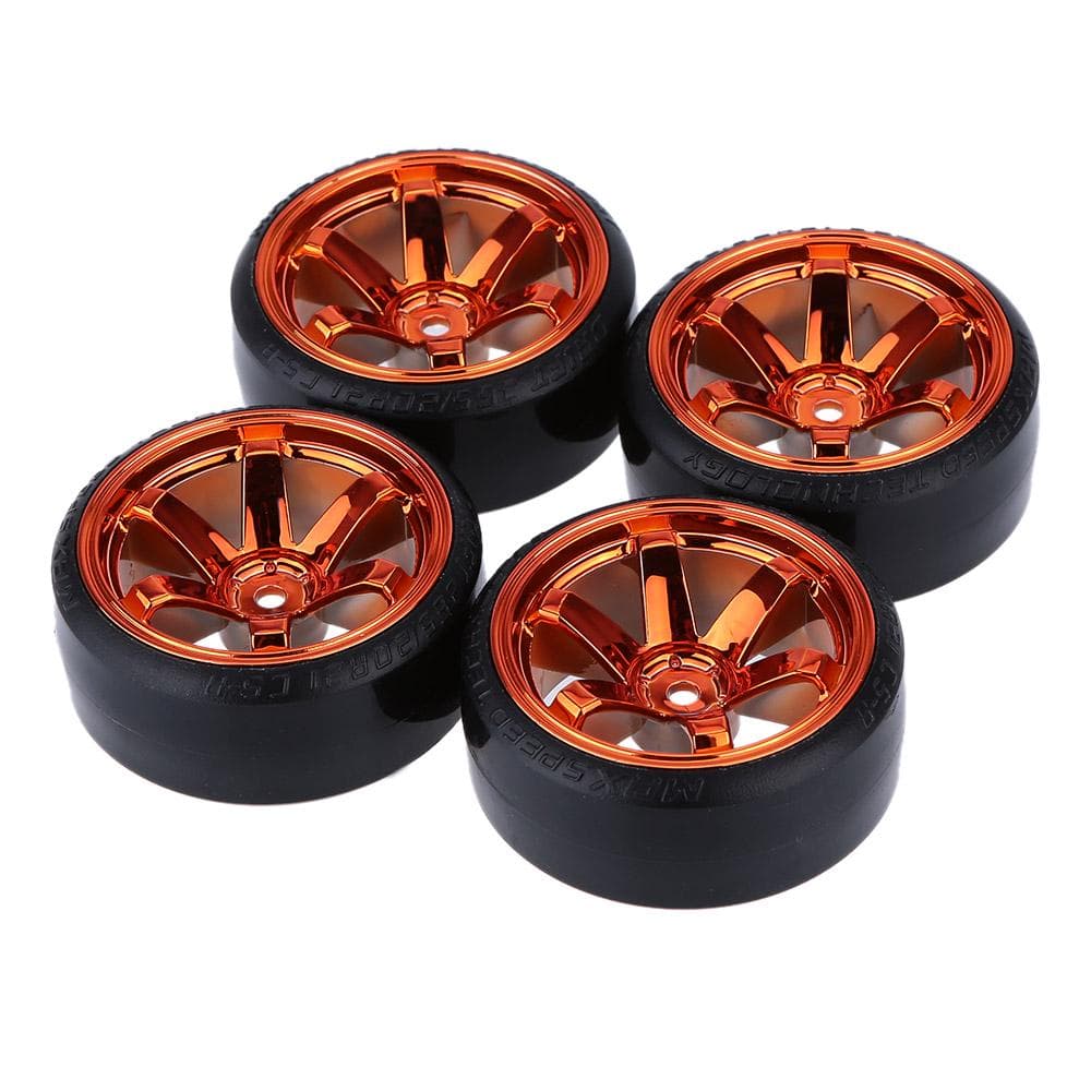 4Pcs/Set 1/10 Drift Car Tires Hard Tyre for Traxxas HSP Tamiya HPI Kyosho On-Road Drifting Car gold