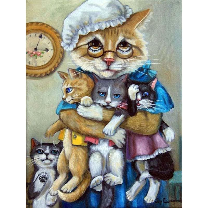Animals Mosaic Diamond Embroidery 5D Diamond Painting Cat family Cross Stitch Picture Of Rhinestones Handmade gifts 20X30CM