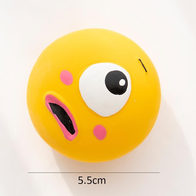 Pet Squeaky Toys Pet Ball Toys Dog Chewing Rubber Ball Cleaning Tooth Dog Chew Toy For Dogs Bite Resistant Sounder Pet Supplies yellow