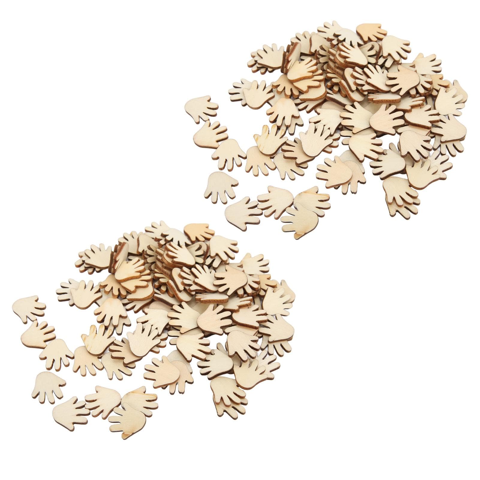 200Pcs DIY Palm Shaped Wood Chips Lovely Shape Smoother Surfaces Palm Shaped Wooden Paint Crafts