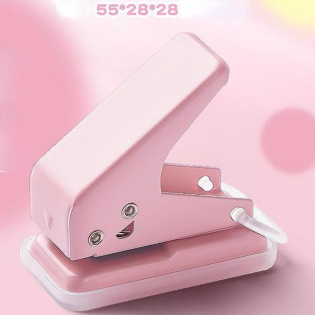 Mini Single Ring Hole Punch Round Hole Puncher Paper Punch Puncher For Card Hand Account Notebook School Office Supplies pink