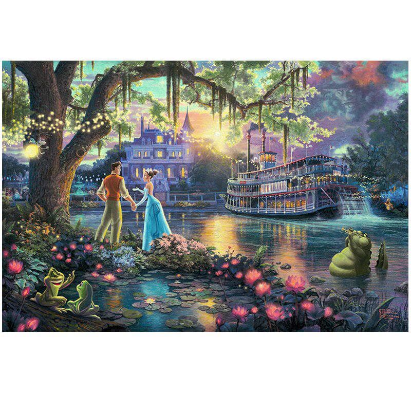Diamond Painting Cross Stitch Prince and Princess Resin Diamond Embroidery Scenery 5D Full Round 20X30CM