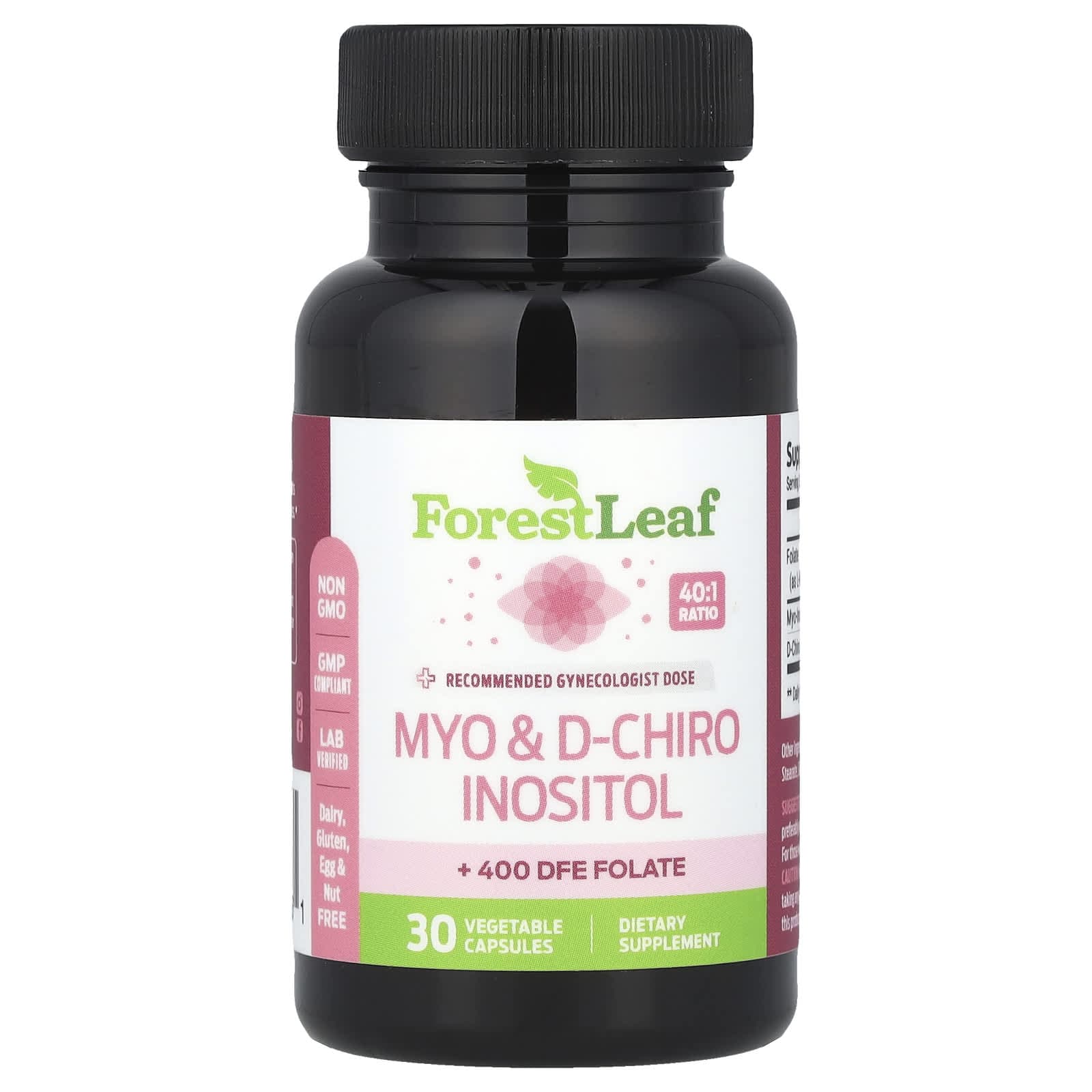 Forest Leaf, Myo and d-Cairo Inositol, 30 Veggie Capsules