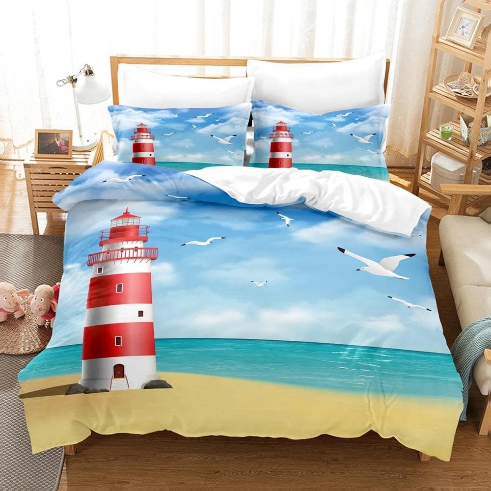 Marine style anchor Bedding Set Single Twin Full Queen King Size Anchor sign Bed Set Aldult Kid Bedroom Duvetcover Sets 3D 135X200cm-2pcs