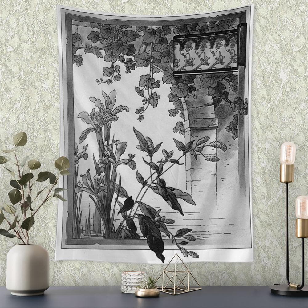 European Retro Floral Relief Painting Mural Wall Hanging Bohemian Home Print Background Cloth Art Room Decor Tapestry 200x150cm