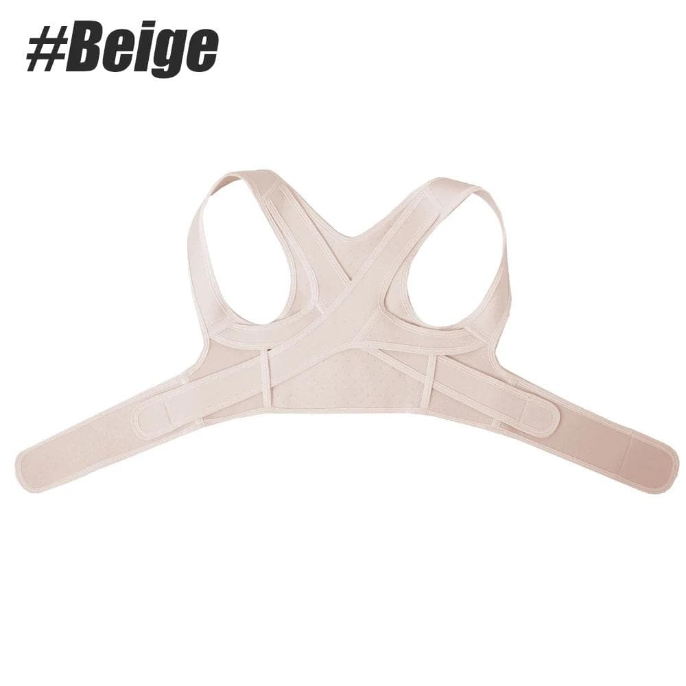 Sports Back Posture Corrector Women Posture Brace Corset Gym Men Back Posture Corrector Belt Vest for Column Correction M beige