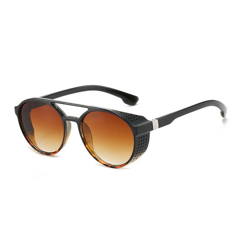 Vintage Steampunk Sunglasses Men Women Fashion Designer Round Goggles Classic Black Driving Sun Glasses