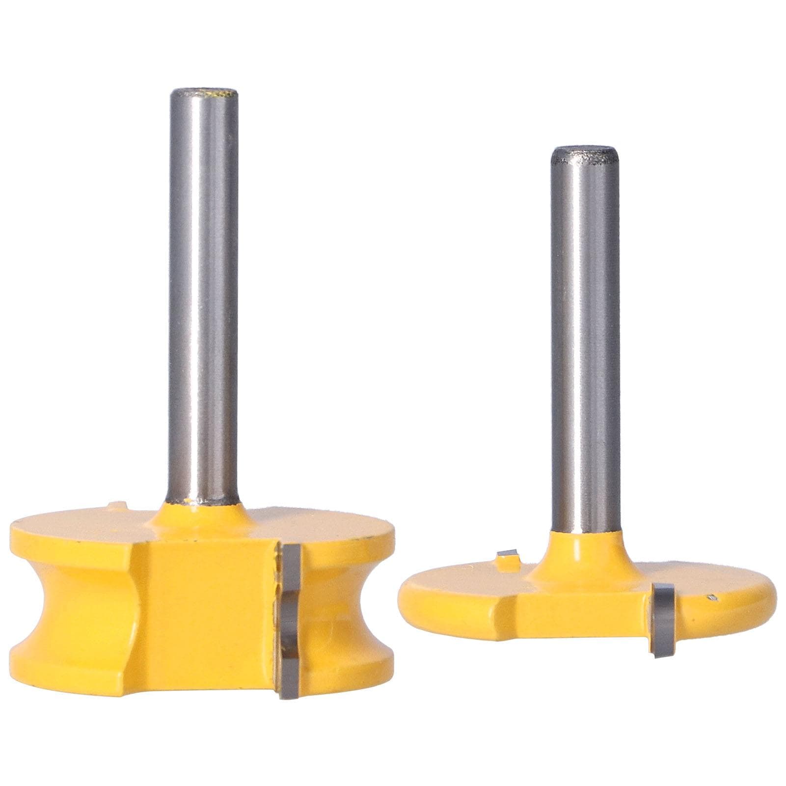 2Pcs Router Bit Set 14in Shank Silver Yellow Bead Joint Routers Bits for Woodworking