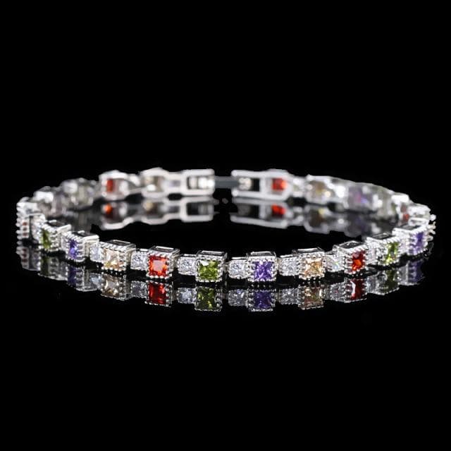 Vintage 925 Sterling Silver Emerald Gemstone Bangle Charm Wedding Cocktail Bracelet Fine Jewelry
