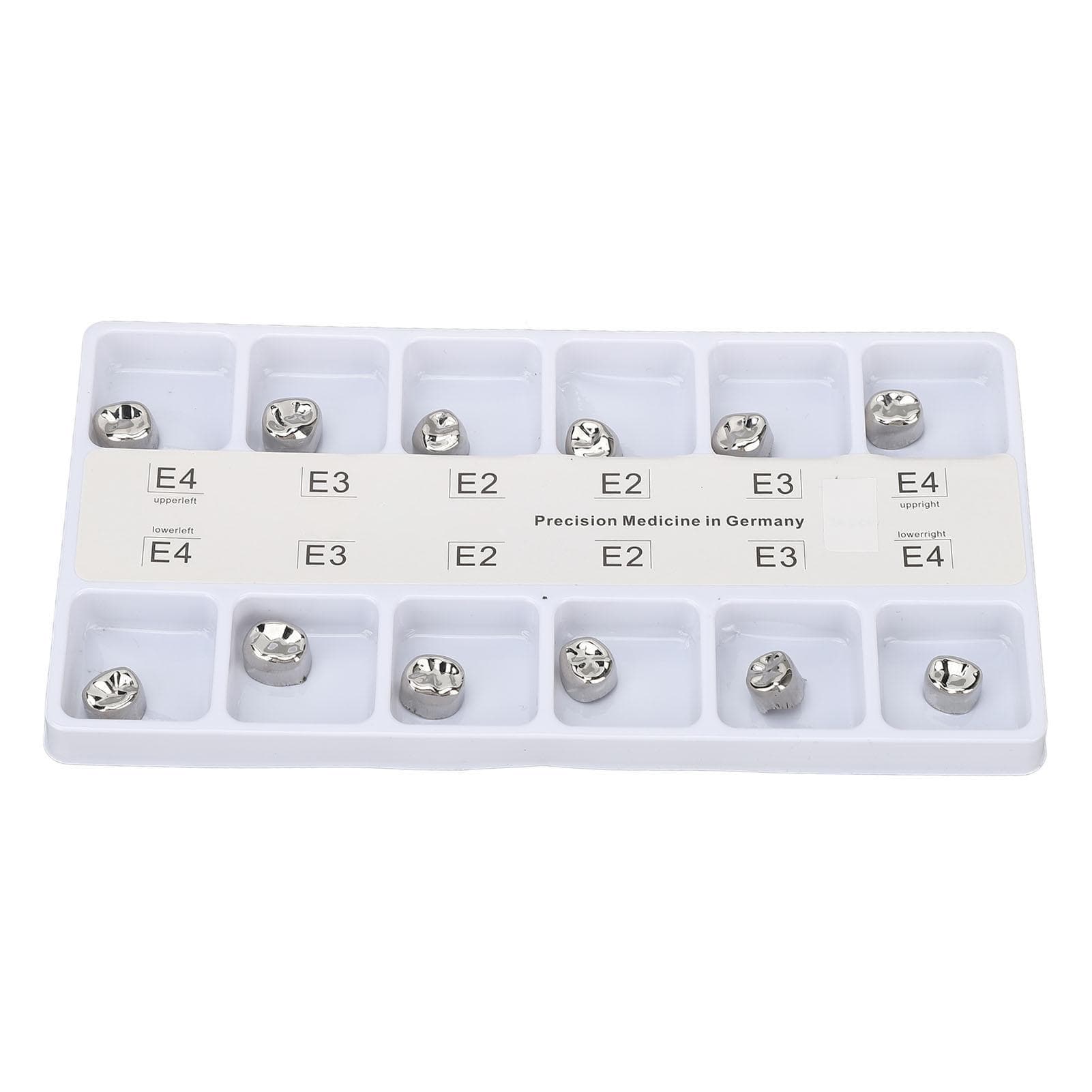 12pcs Metal Dental Teeth Crown Stainless Steel Temporary Protective Dental Metal Crowns for