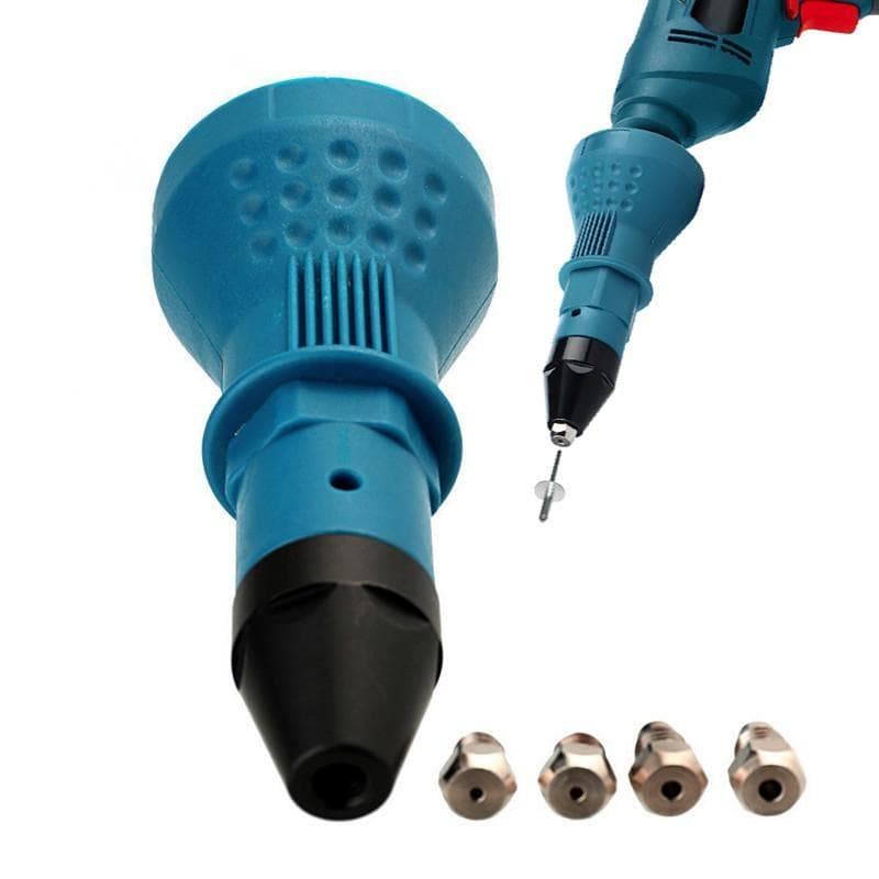 Electric Riveting Gun Adapter Drill Riveter Riveting Tool Cordless Drill Insert Nut for Blind 2.4 To 4.8mm blue