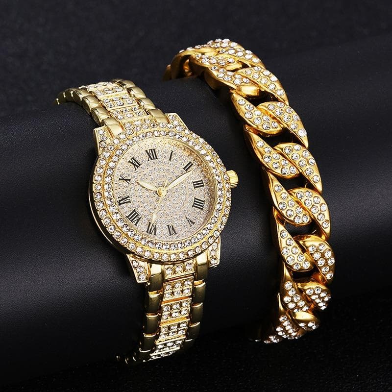 Diamond Women Watches Gold Watch Ladies Wrist Watches Luxury Brand Rhinestone Women's Bracelet Watches Female Quartz Watch