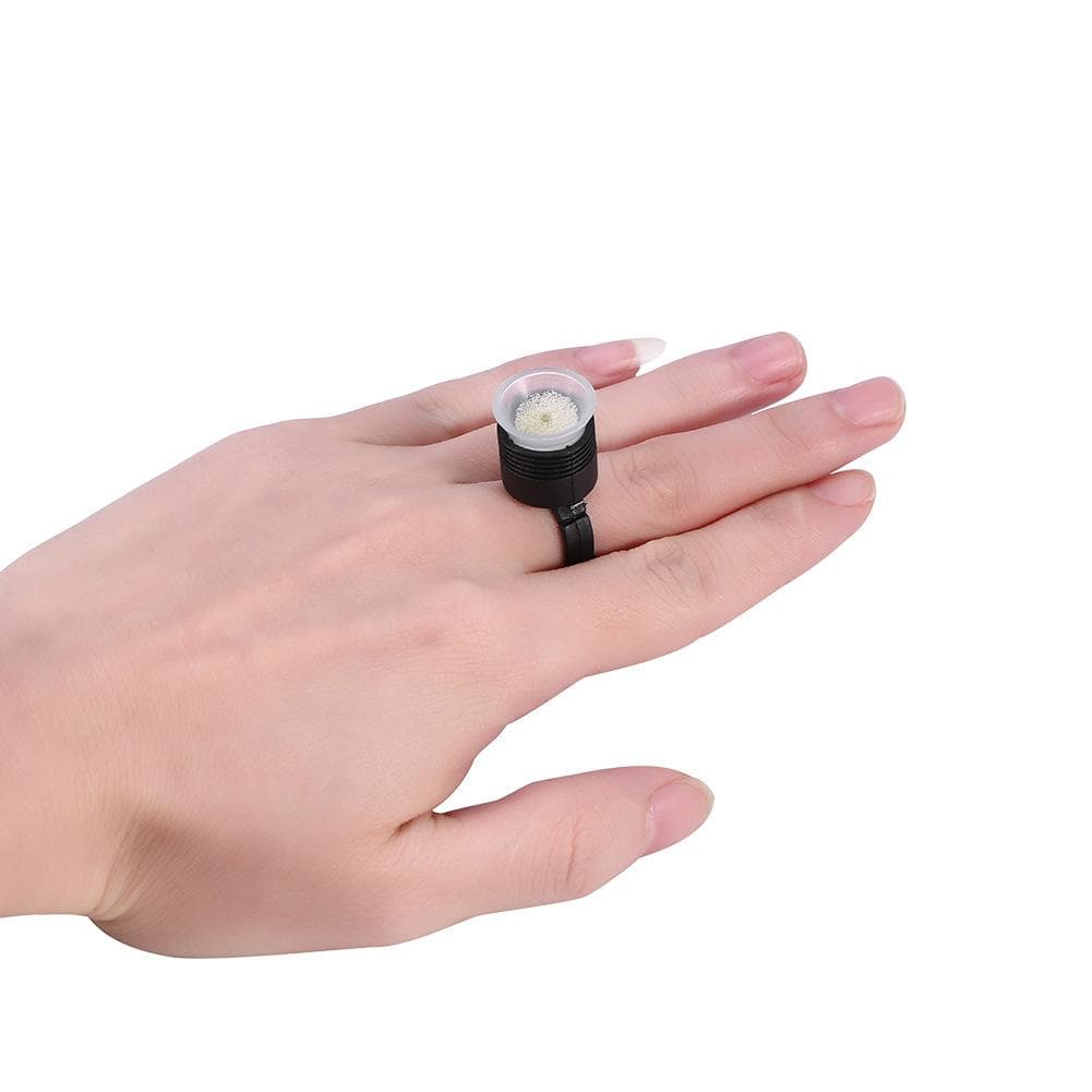 100pcs Tattoo Ink Ring Pigment  Holder Container Cup with Sponge Eyebrow Tattoo Kit Black+White black