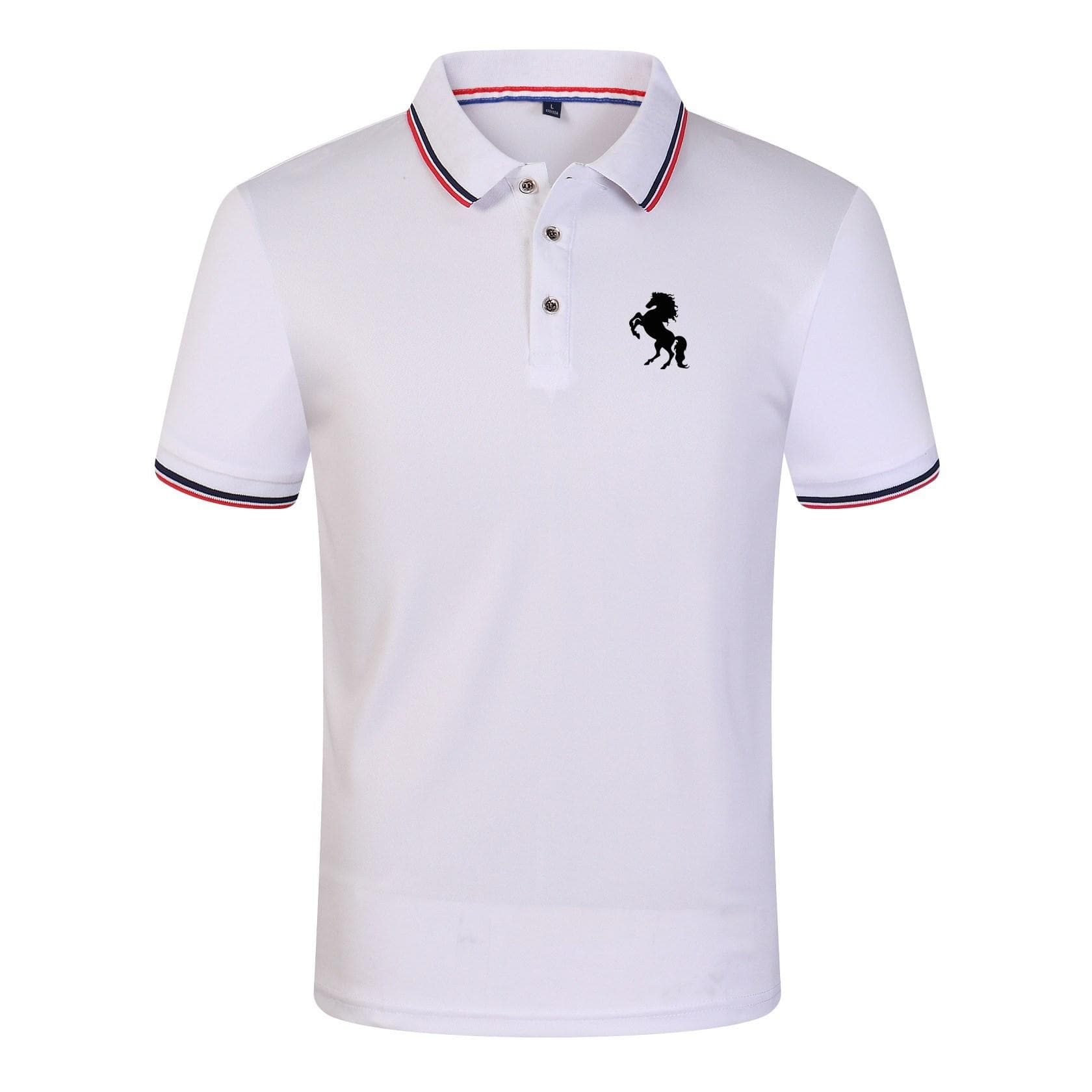 Men's handsome polo shirt L white