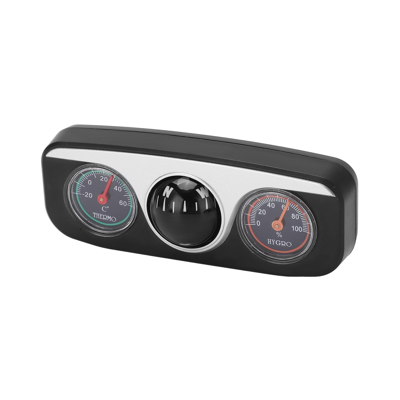 3 in 1 Car Compass Navigation Ball Thermometer Hygrometer Car Multifunctional Travel Tool for