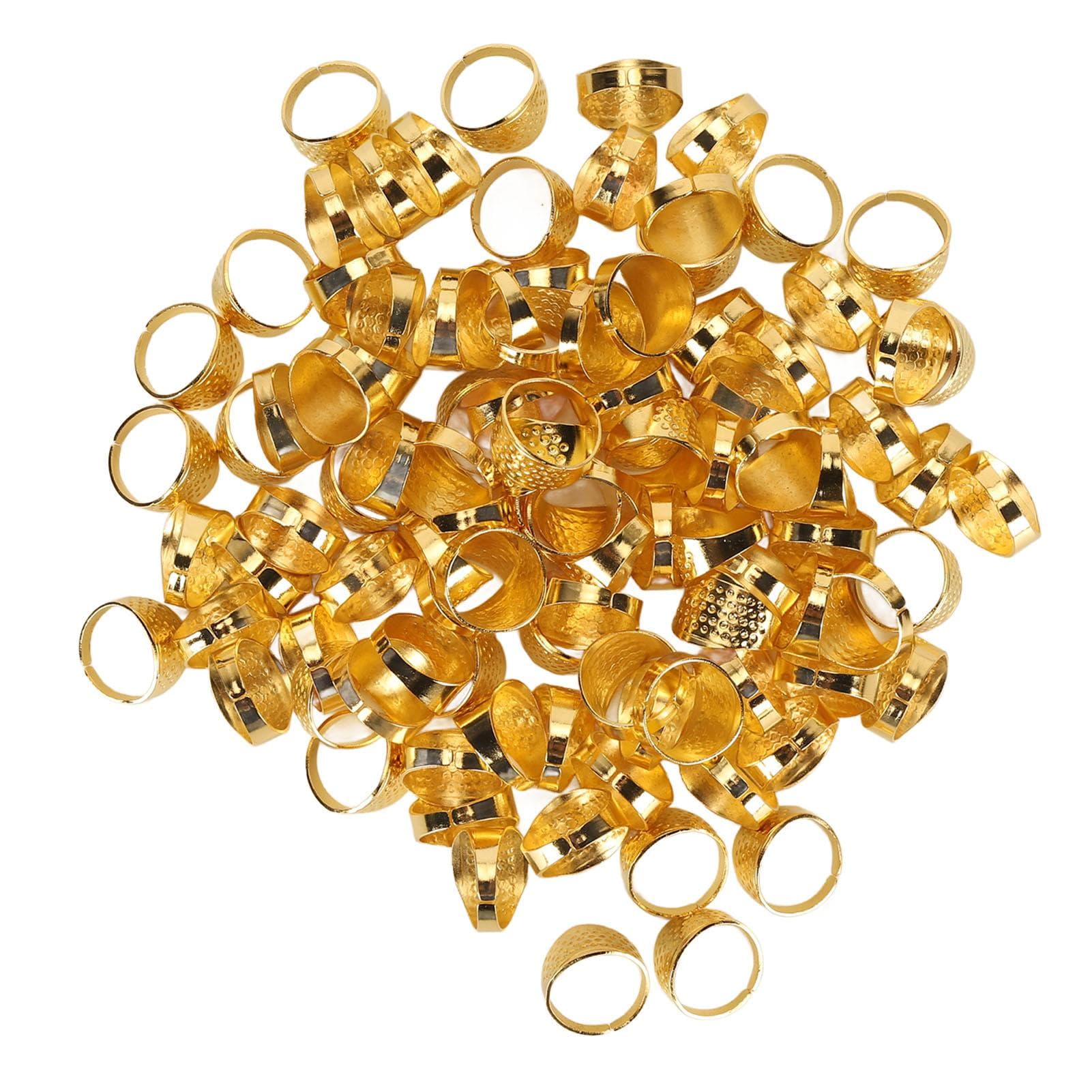 100pcs Metal Sewing Thimble Adjustable Size Rust Resistant DIY Sewing Finger Protector Finger
