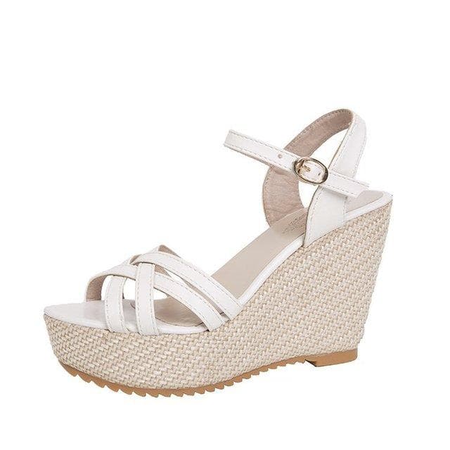 Fashion Wedge Sandals for Women Summer New  Casual Comfortable Non-slip Platform Heels Elegant Party Shoes for Women 35 white