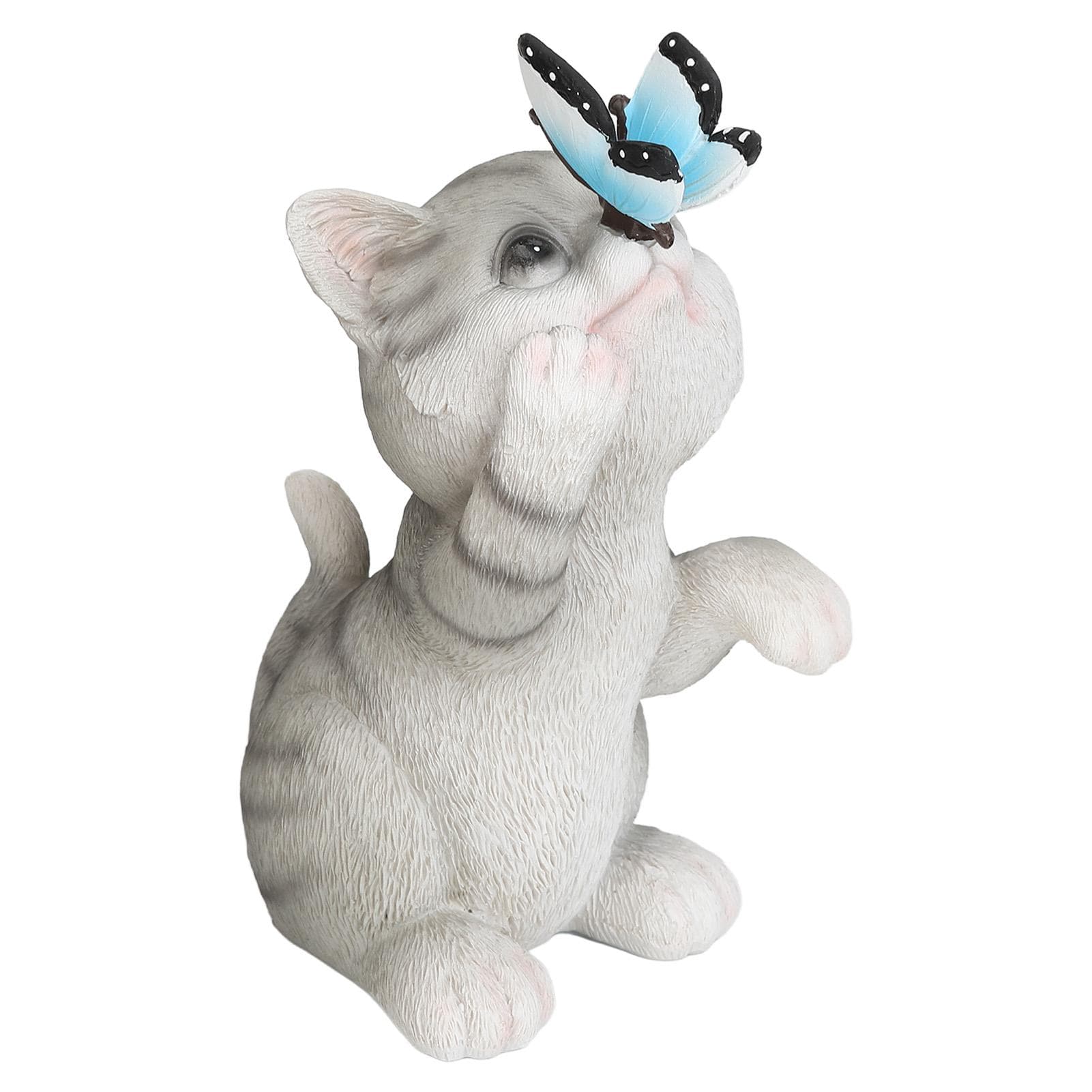 Solar Cat Yard Decor Decorative Light Cat Garden Sculpture Exquisite Resin Cat Outdoor Statue for