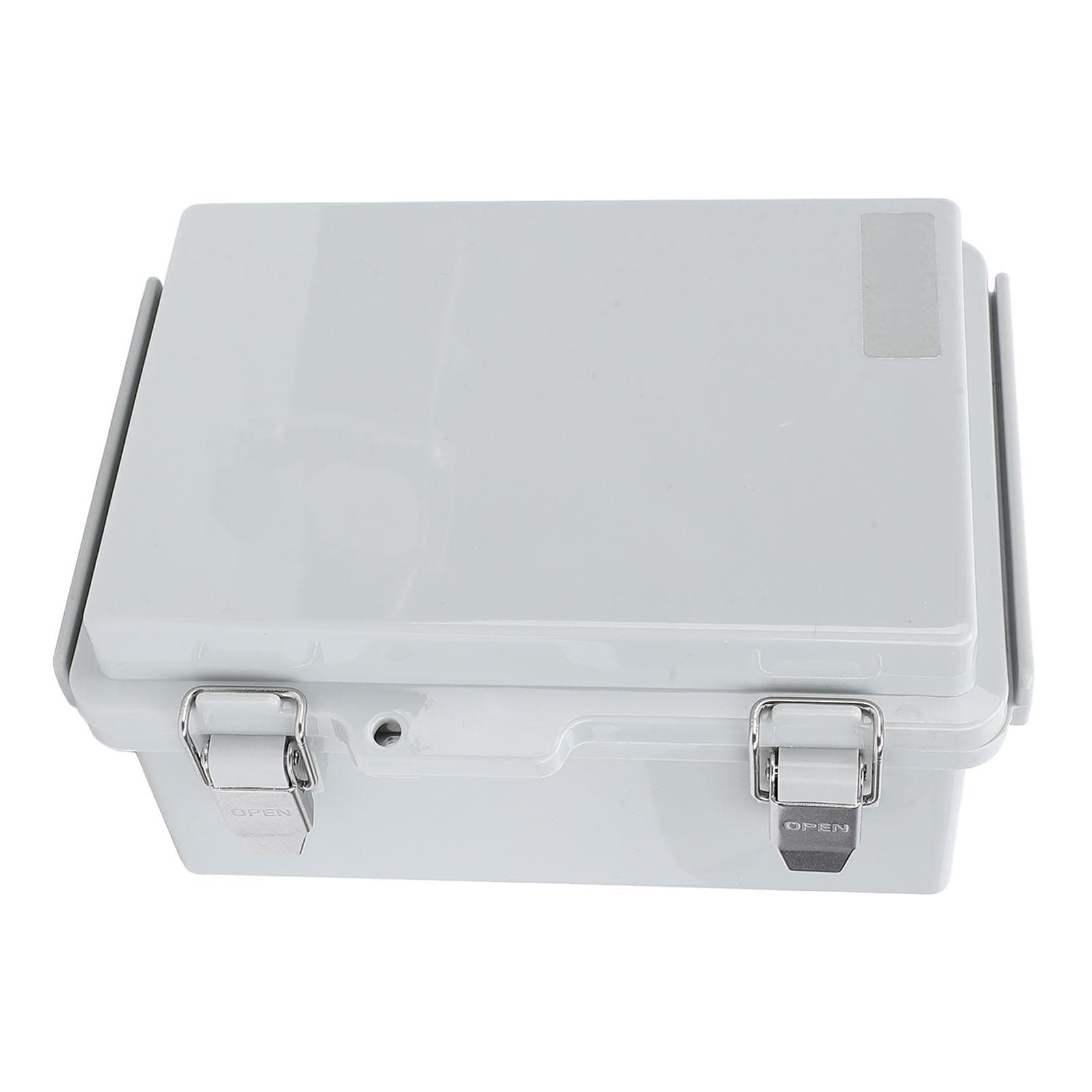 Outdoor Electrical Junction Box 125x175x90mm IP67 Water Proof Stainless Steel Hinge ABS Plastic