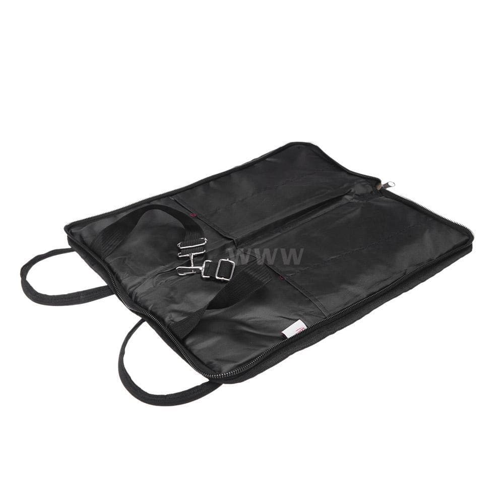 600D Water-resistant Drum Sticks Gig Bag Oxford Cloth Handy Strap Gripped Handle Pocket 5mm Cotton black
