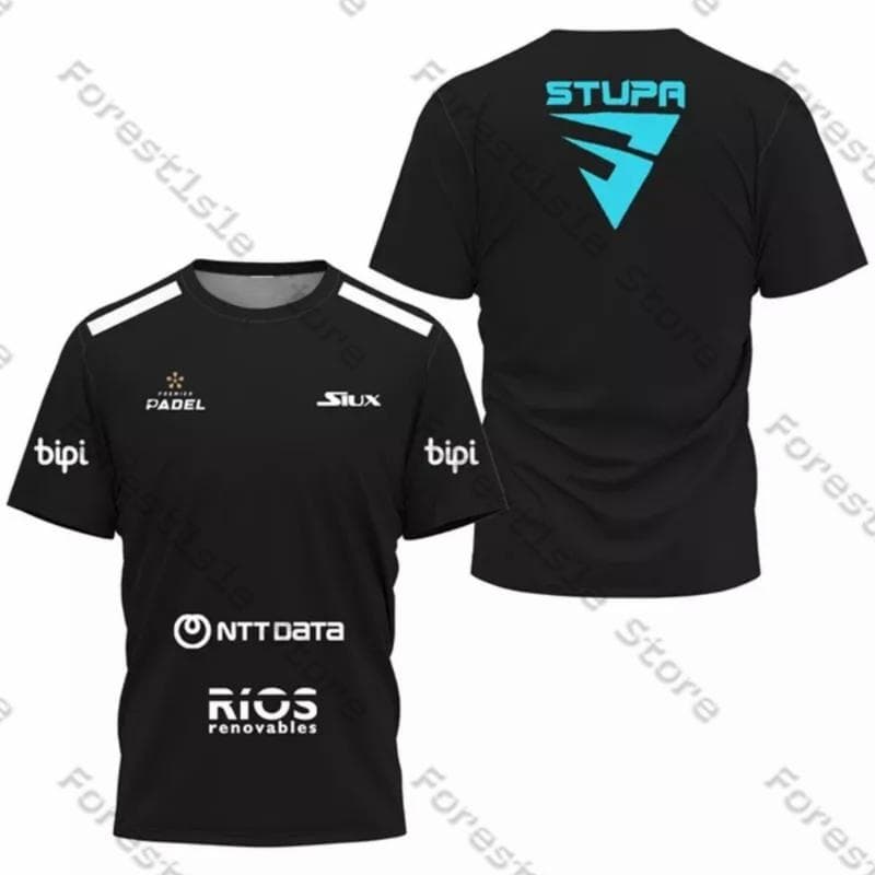Siux Stupa Padel Tennis Sportswear Badminton Training Suit Men's T-Shirt Casual O-Neck Short Sleeve Sports Top Adult Child Size XL