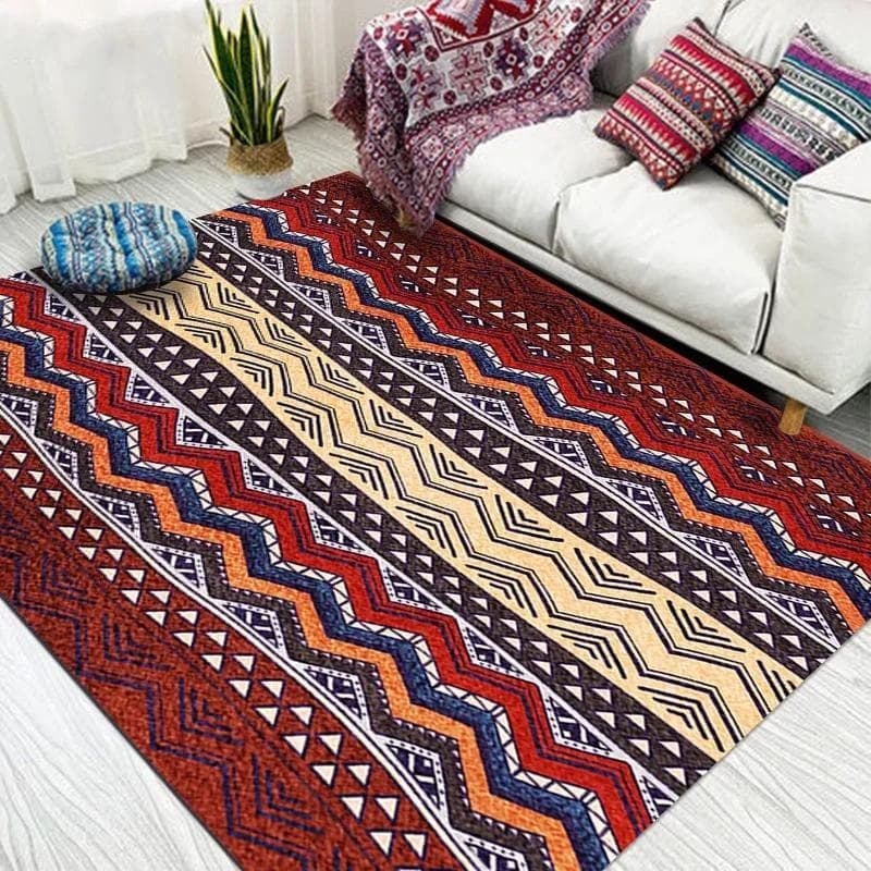 Moroccan Ethnic Style Carpet  Living Room  Coffee Table Carpet  Large Area Bedroom  Retro Bohemian Underfloor Mat Floor Mat Rug 80x120cm