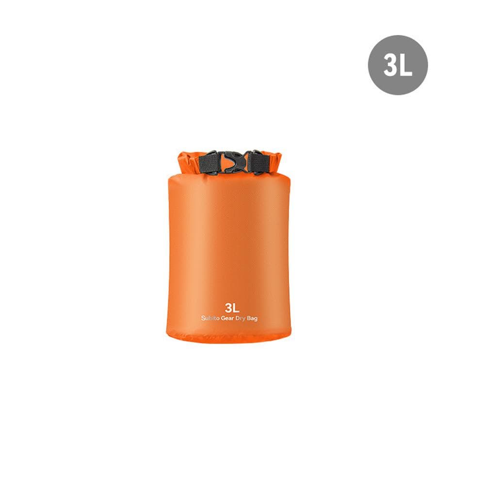 5pcs Ultralight Dry Sack Waterproof Dry Bag Outdoors Stuff Sacks for Camping Hiking Kayaking 3L orange