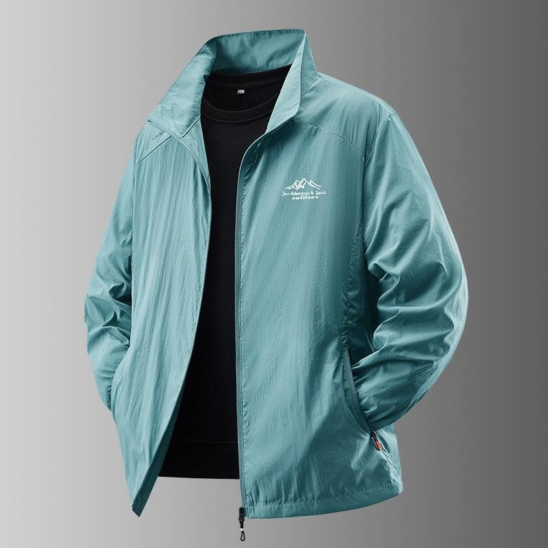 Men's Summer Sun Protection Jacket Ultra-Light Thin Skin-Friendly Breathable UV Proof Fishing Ice Silk Sunscreen Coat 2XL