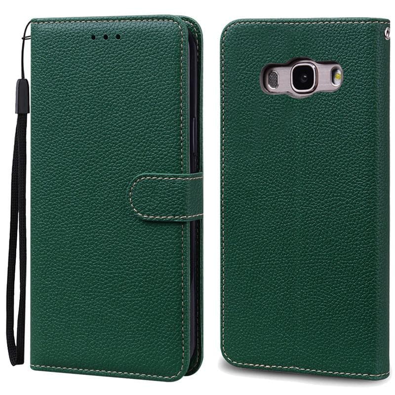 J7 2016 Leather Flip Case For Samsung Galaxy J7 2016 Case J710 J710F For Samsung Galaxy J7 2016 Case Fundas Wallet Cover Shell J7 2016 J710 J710F dark green