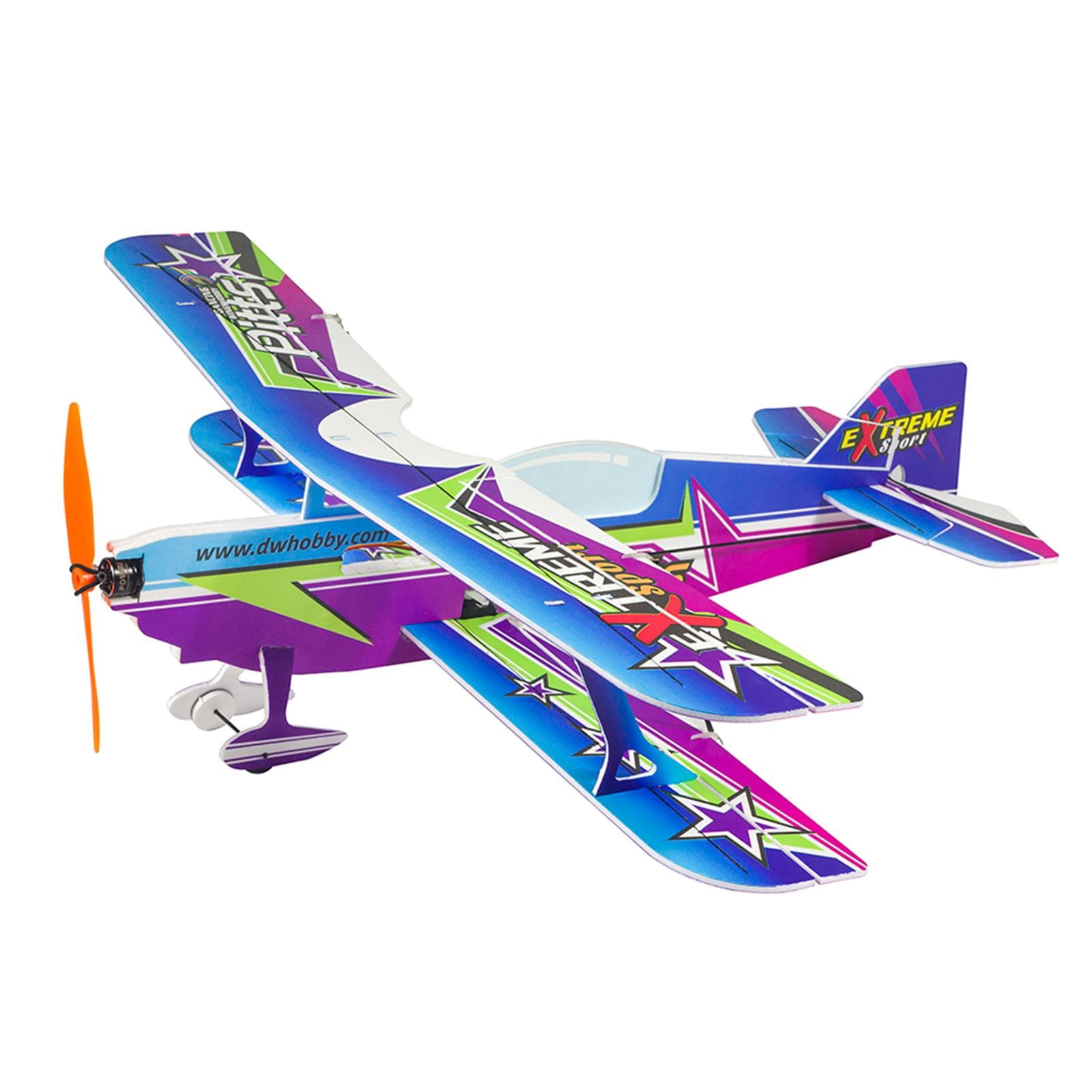 DWH E3001 PITTS RC Airplane Aircraft Foam Plane 450mm Wingspan Outdoor Flight Toys for Adults Kids purple