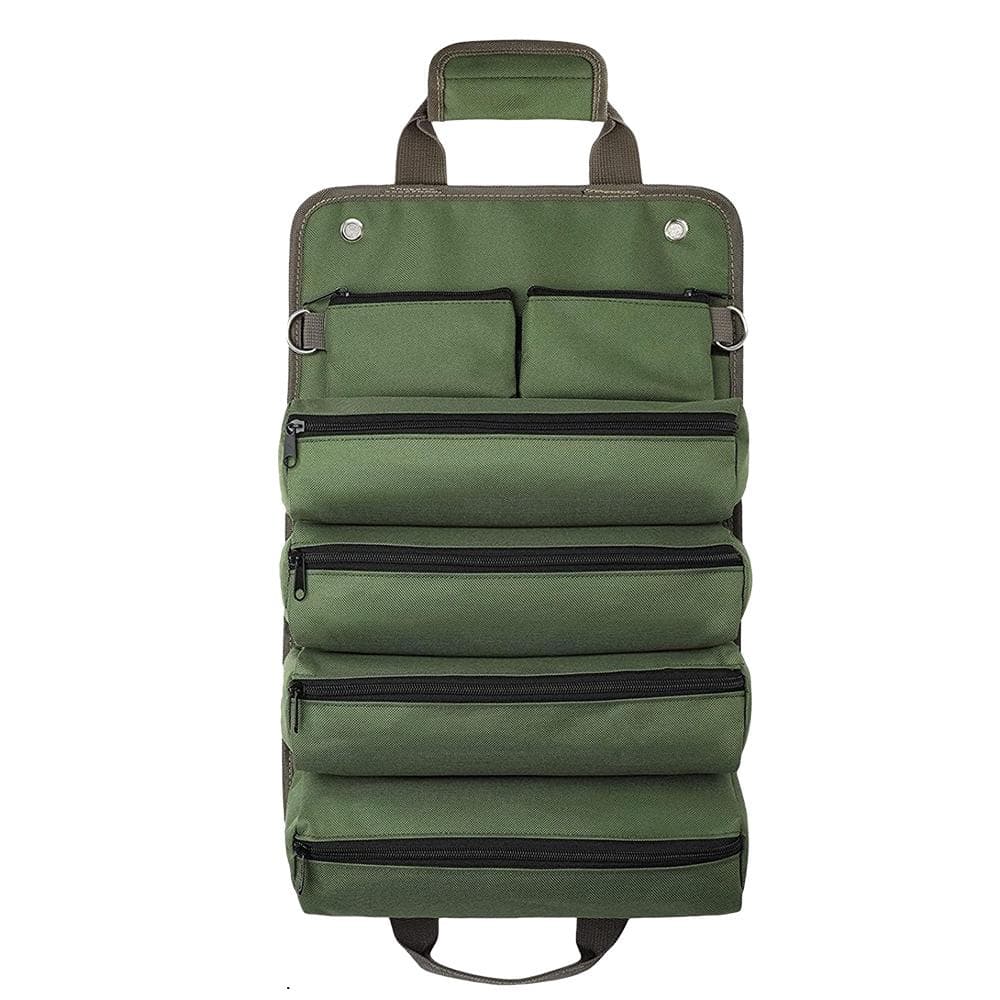 RollUp Tool Bag, Portable Tool Storage Organizer with Detachable Pouches for Electrician Mechanic,