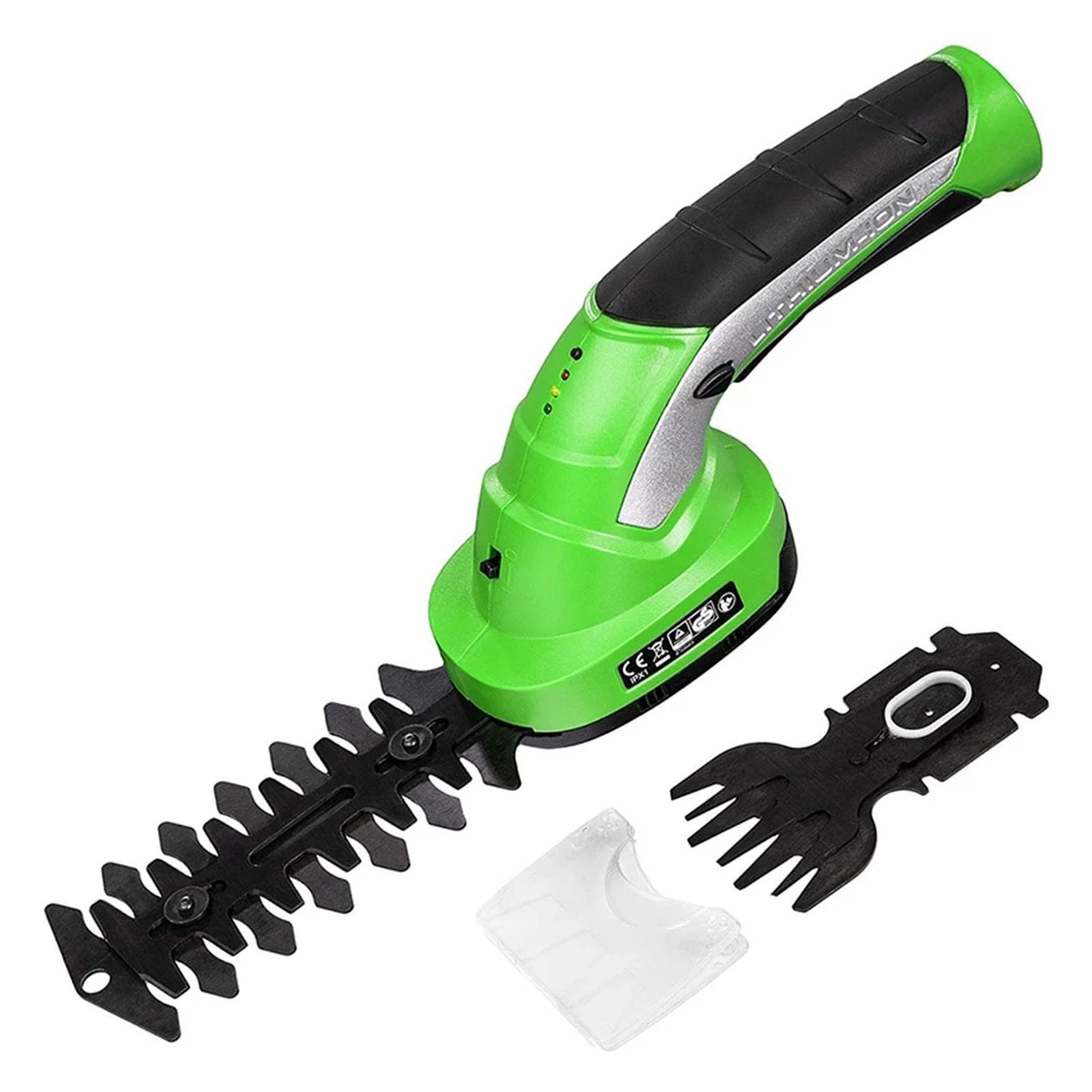 2 in 1 Cordless Grass Shears, Hedge Trimmer, Electric Pruning Shears with Rotating Handle for Clean eu green