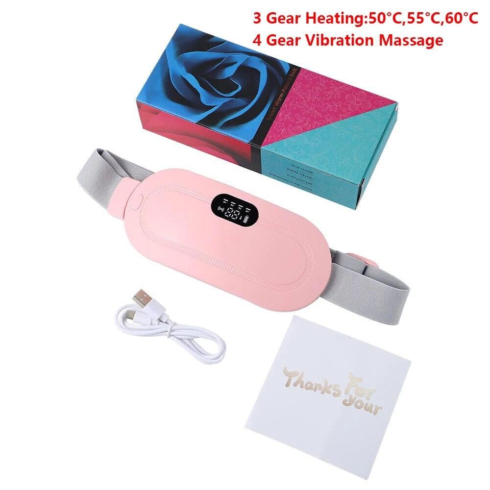 Women Smart Warm Palace Belt Relieve Period Cramp Pain Menstrual Heating Pad Vibration Massage Abdominal Relieve Menstrual Pain CHINA pink