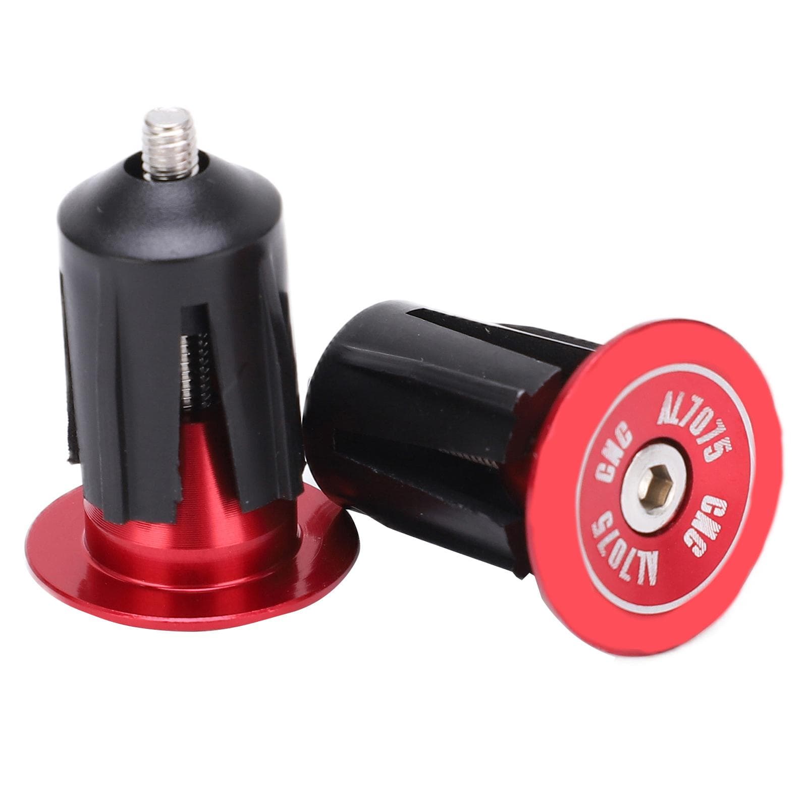 2pcs Handlebar Plug Aluminum Alloy Plastic Replaceable Practical Bicycle AccessoriesRed