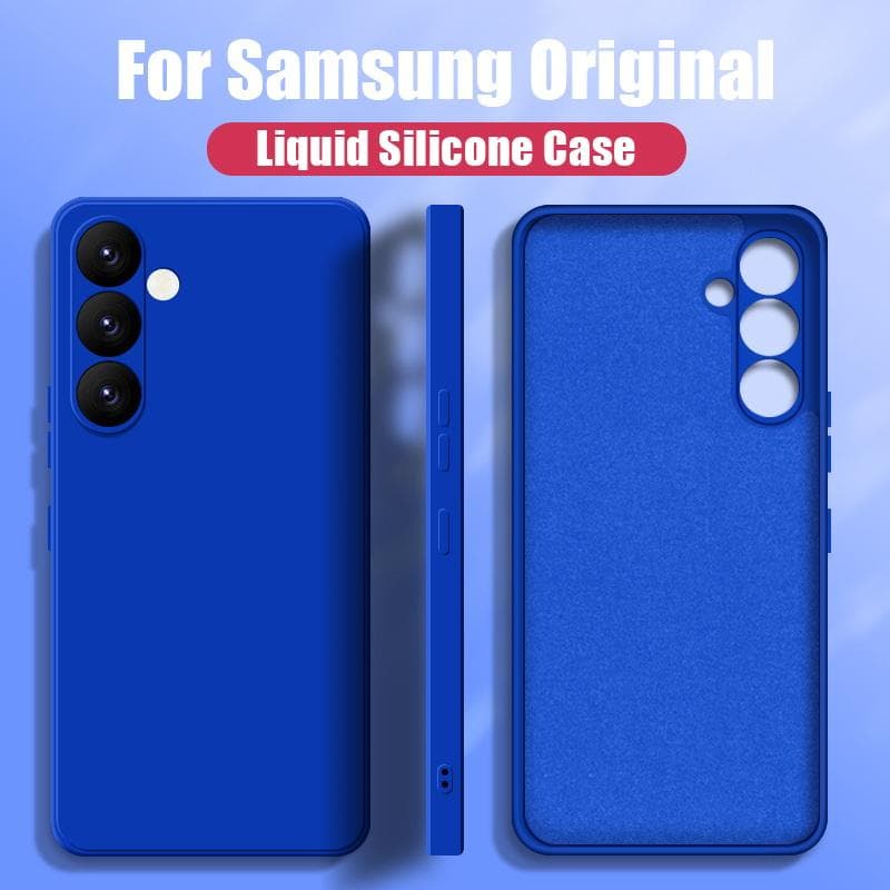 For Samsung A56 A16 A36 A55 A15 A35 A54 5G Case Liquid Silicone Phone Case For Samsung Galaxy S25 Ultra S24 FE S23 S22 S26 S21 A17 A37 A57 Cover Candy Samsung A57 dark blue