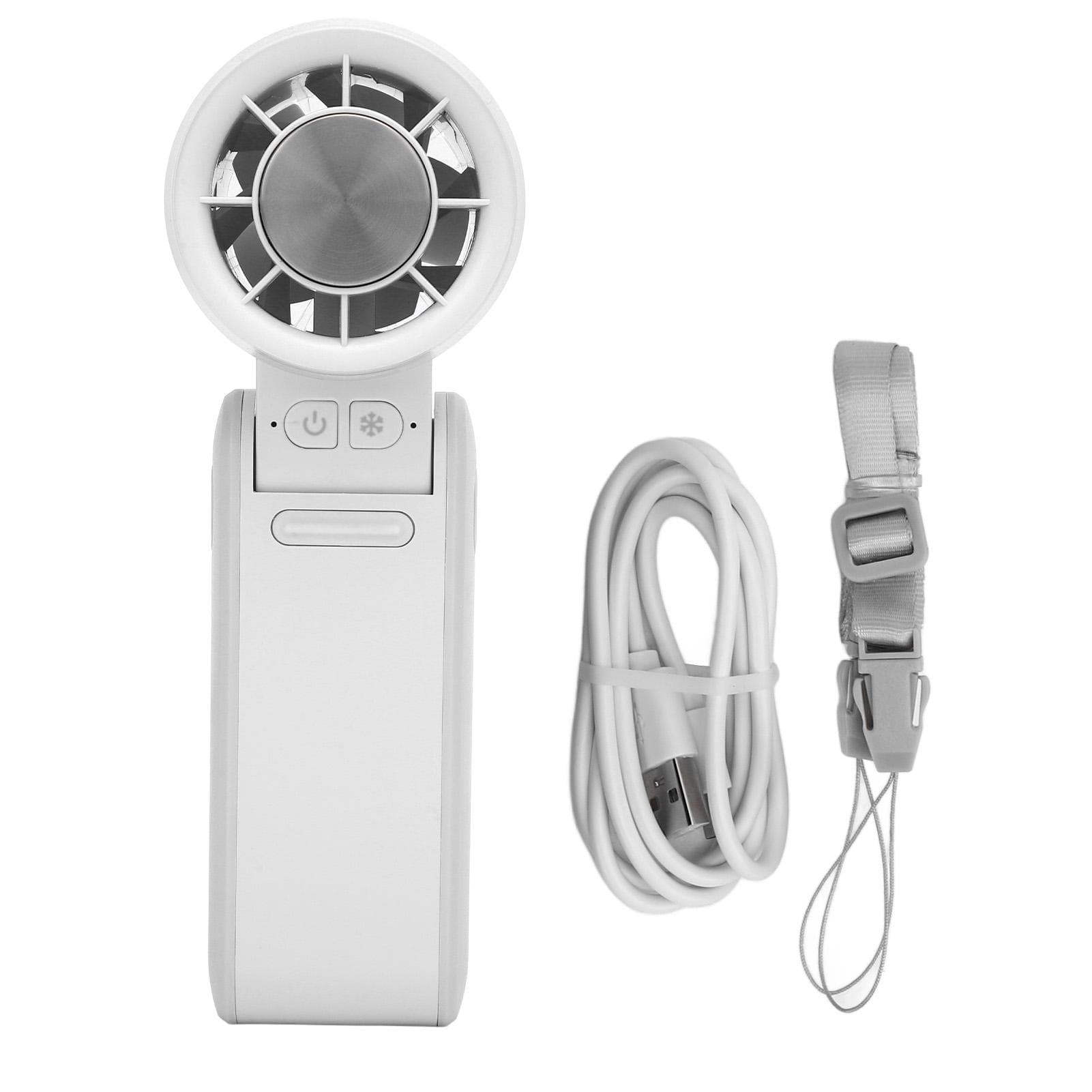 Portable Handheld Fan Rechargeable 4000mah 4 Gears Wind Semiconductor Cooling Mini Quiet Personal white
