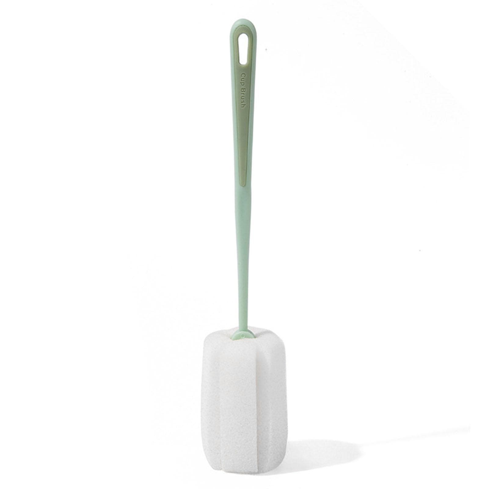 Long Handle Sponge Bottle Brush 360 degrees Cleaning Elastic Flexible Hanging Hole Design Soft Sponge green