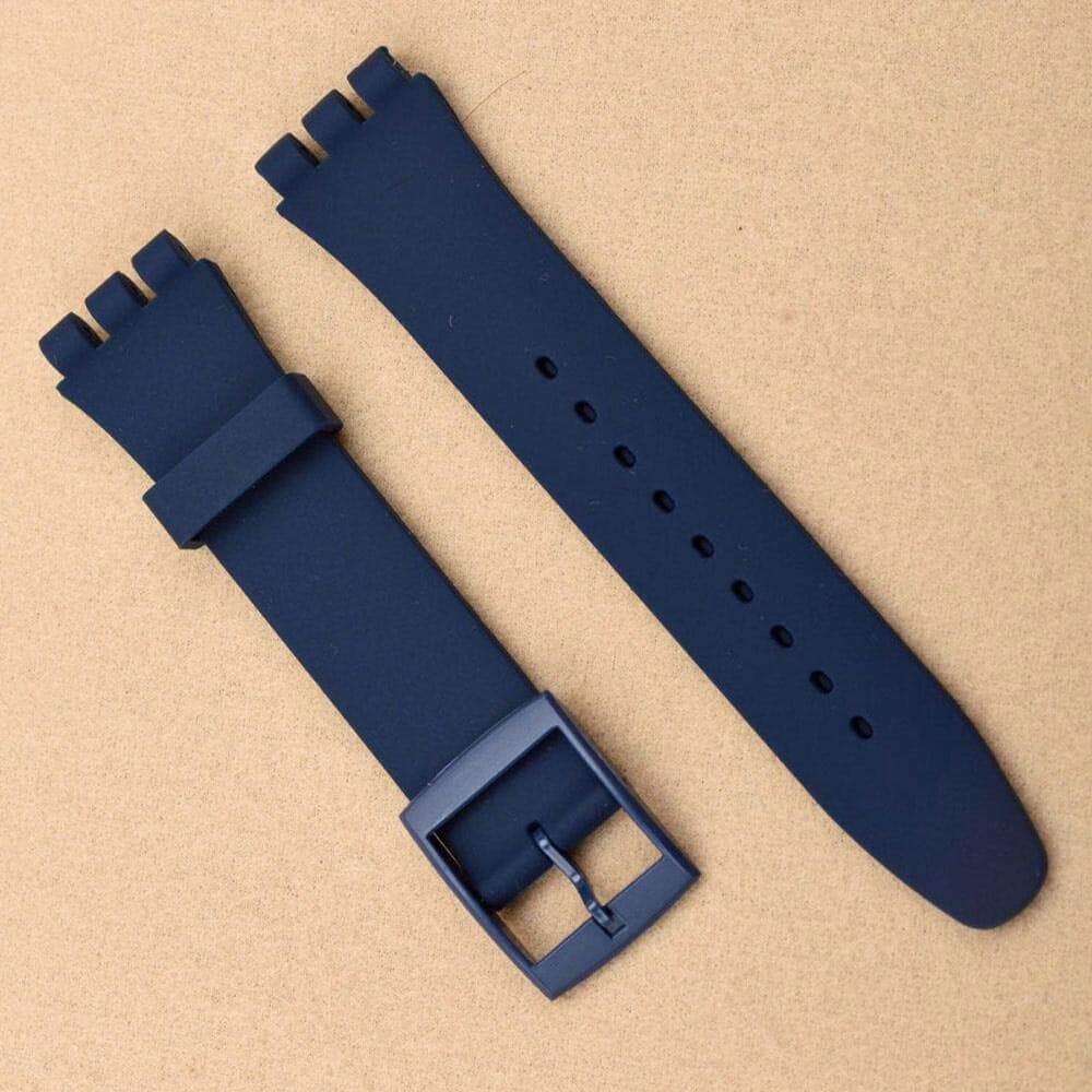 Silicone Strap For Swatch Soft TPU Watchband 17mm 19mm Rubber Strap For Men Women Belt Wristband 20mm Band Watch Accessories 19mm dark blue