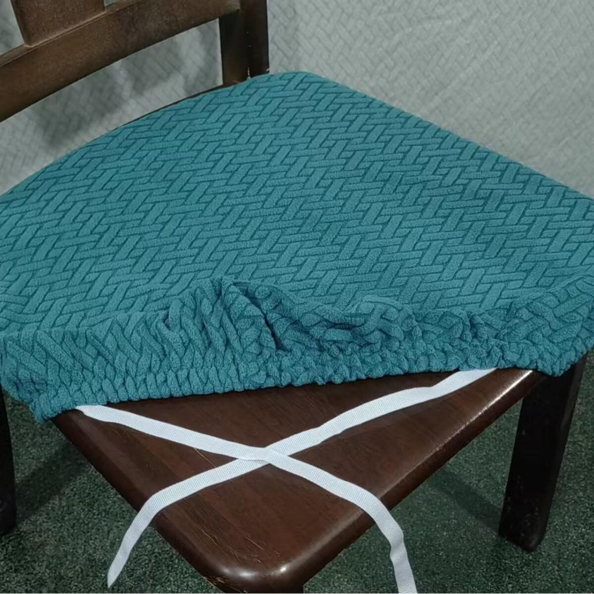Spandex Jacquard Dining Room Chair Seat Covers,Removable Washable Elastic Cushion Covers for Upholstered Dining Chair