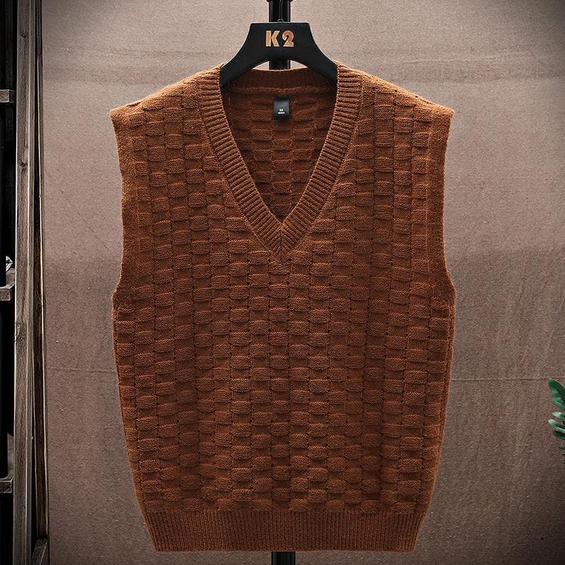 Sweater Tank Top Men's Vest Underlay V-neck Sleeveless Sweater Sweater Couple warm vest 15 different flower shapes in different colors XXL