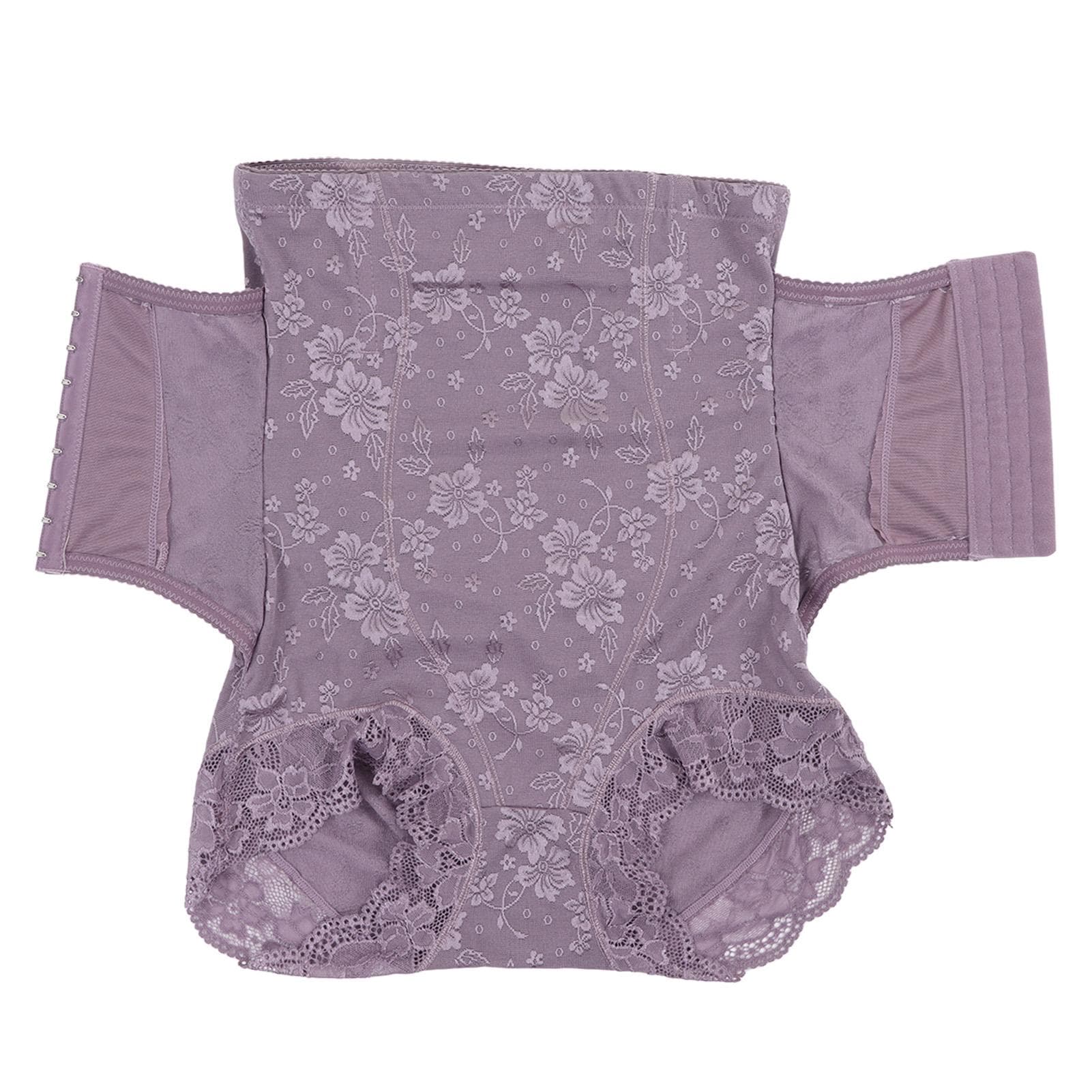 Women Body Shaping Shorts Adjust Buckles Buttock Lifting Belly Slimming High Waist Tights Purple XXL purple