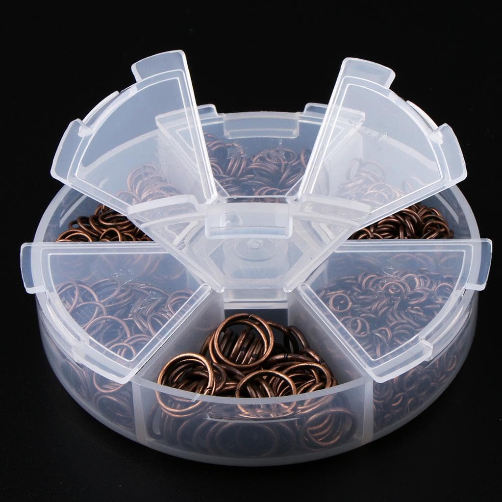 1600pcs Open Jump Rings Split Jewelry Making Findings 4mm  Silver Antique Cyan 4-10mm