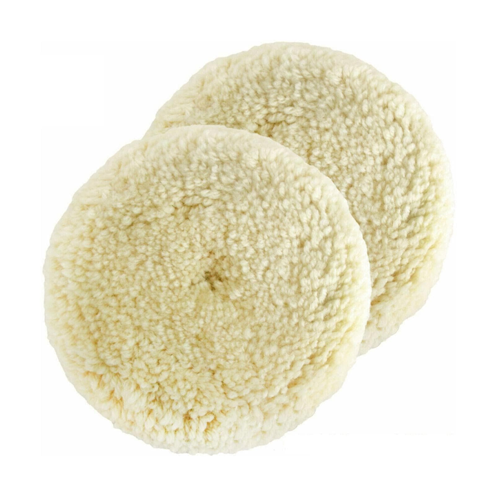 2pcs Polishing Pads Natural Wool Buffing Pad Kit Polishing Disk for Compound Cutting Car Beauty 6-inch